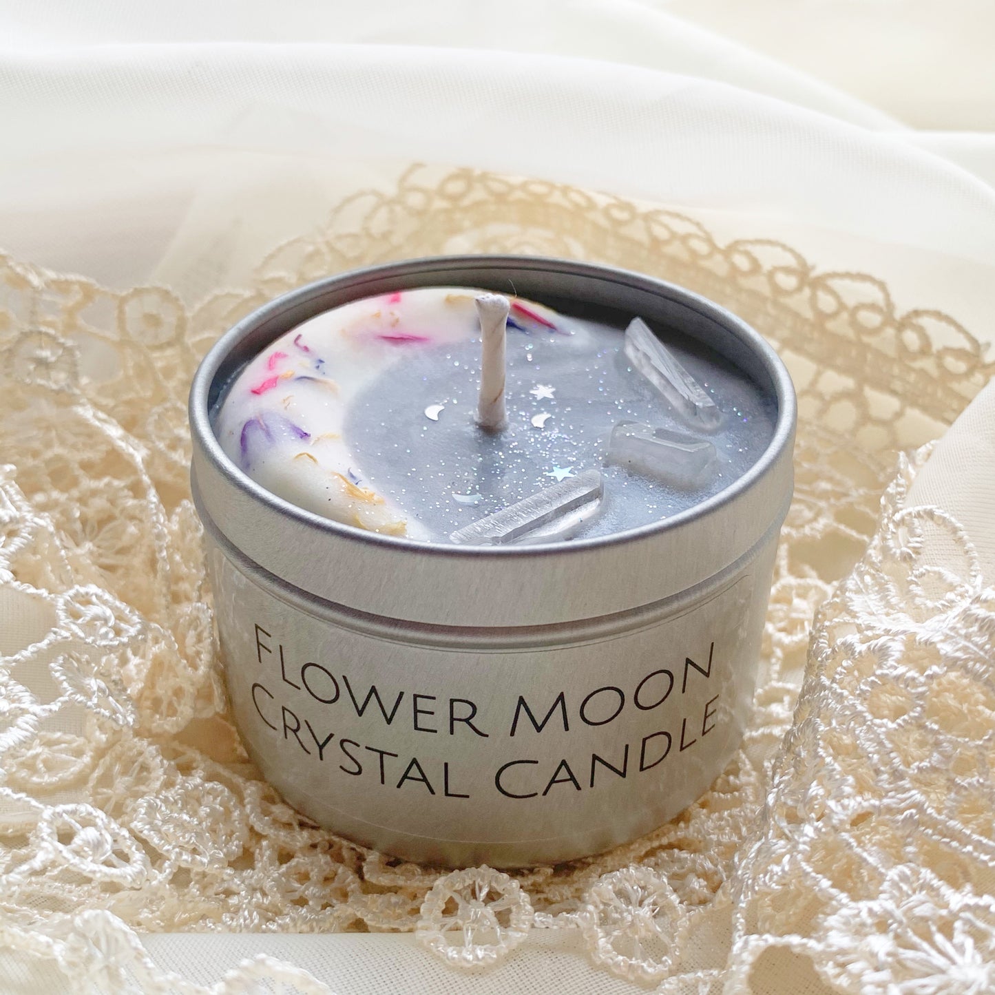 Flower Moon Crystal Candle