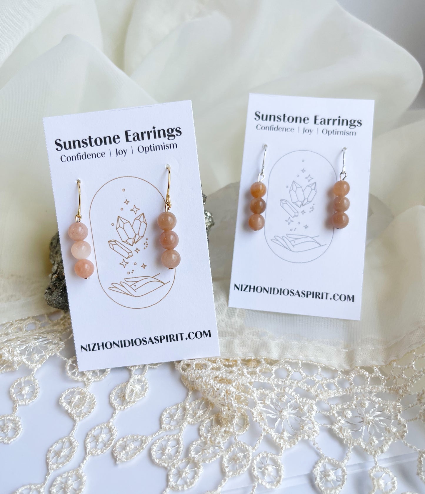 Sunstone Crystal Earrings