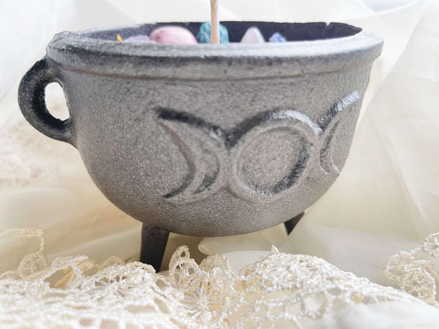 Goddess Brew Cauldron Crystal Candle