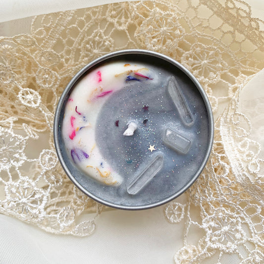 Flower Moon Crystal Candle