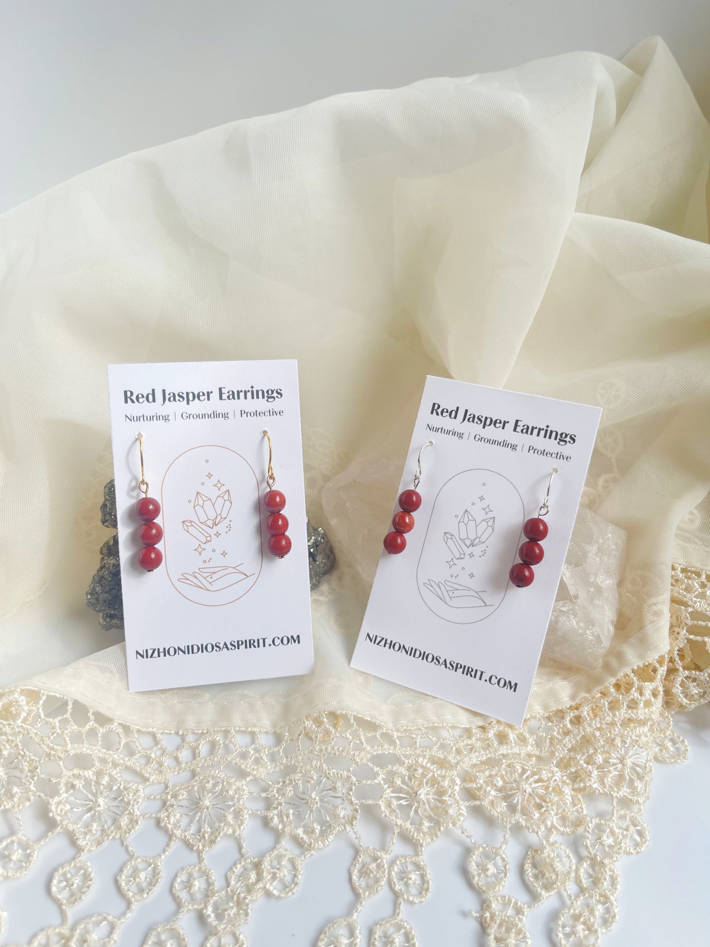 Red Jasper Crystal Earrings