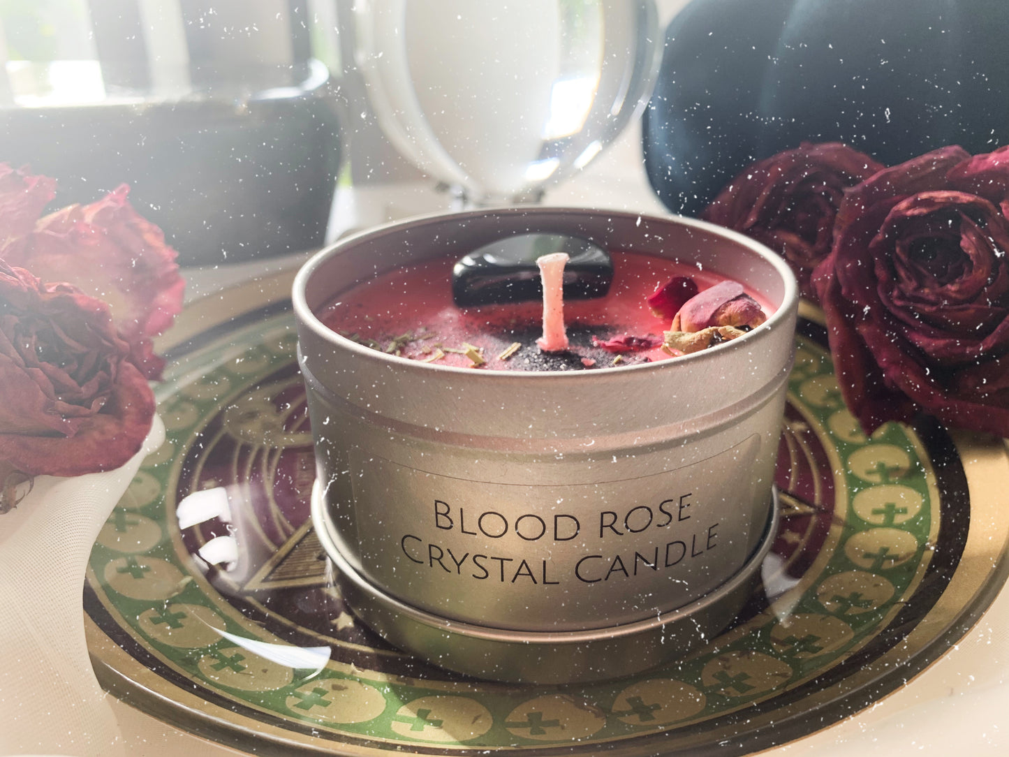 Blood Rose Crystal Candle